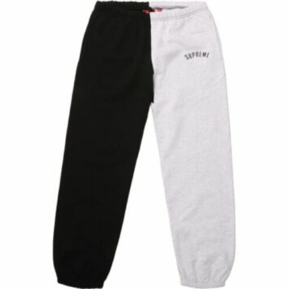 Supreme RARE Split Sweatpant Season FW18 White Black M